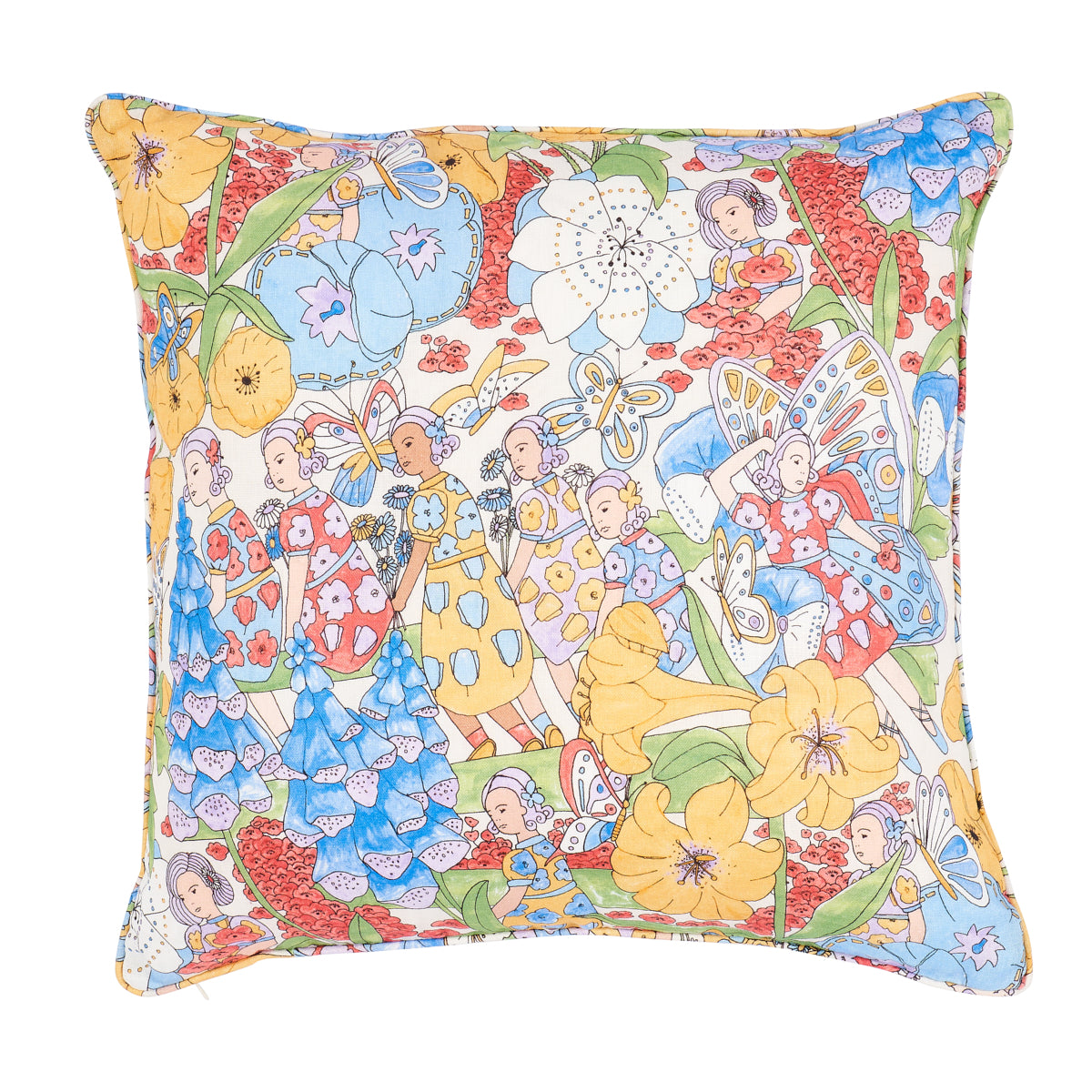 Fairie Garden Pillow | Yellow & Ivory