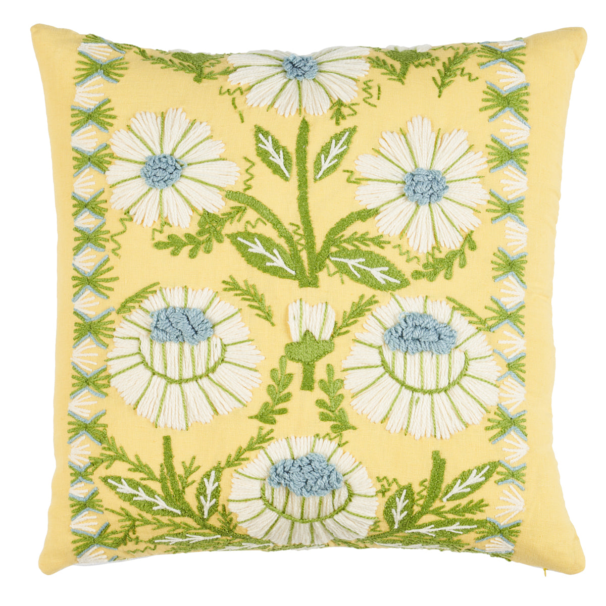 Marguerite Embroidery Pillow | Buttercup