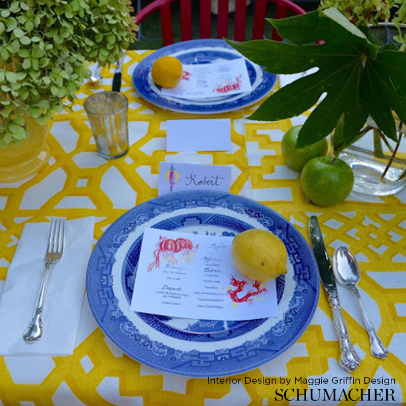 ZANZIBAR TRELLIS CHINTZ | CANARY