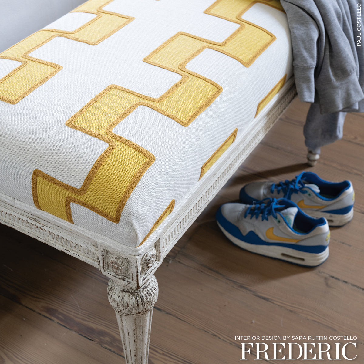 DIXON EMBROIDERED PRINT LINEN | Yellow