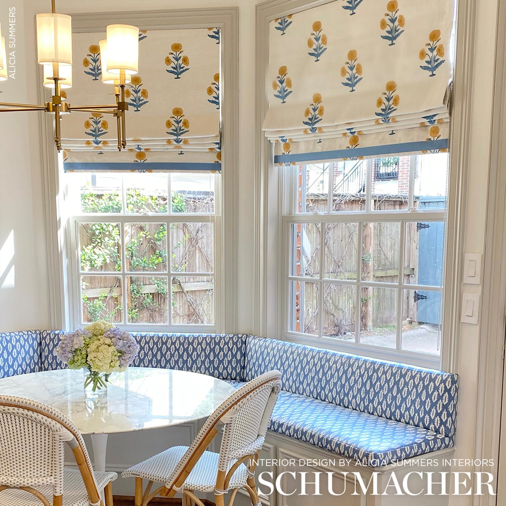 Poppy Hand Block Print | Mustard & Sky