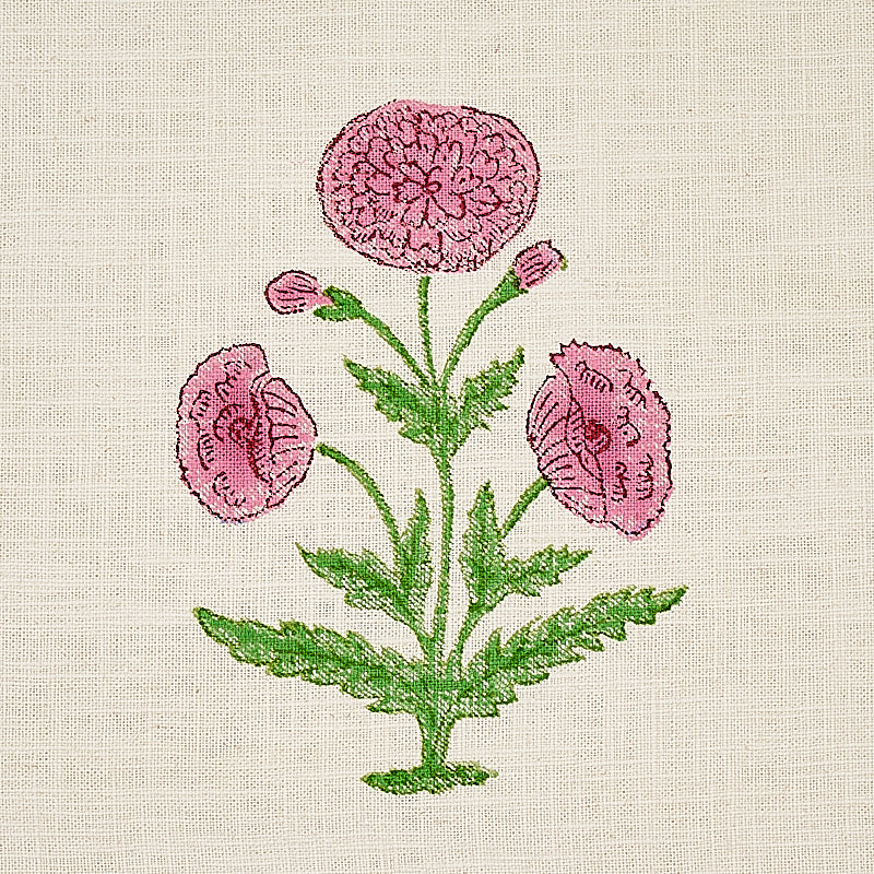 POPPY HAND BLOCK PRINT | Rose & Grass