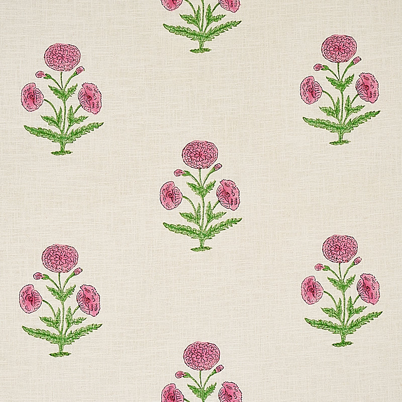 POPPY HAND BLOCK PRINT | Rose & Grass