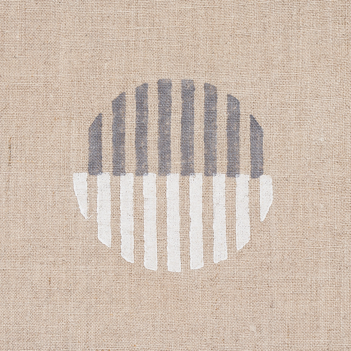 ANDO HAND BLOCK PRINT | IVORY & CHARCOAL ON NATURAL