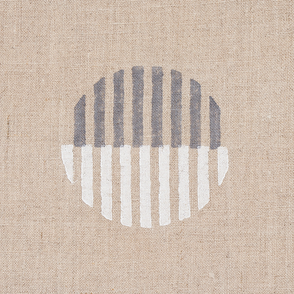 ANDO HAND BLOCK PRINT | Ivory & Charcoal On Natural