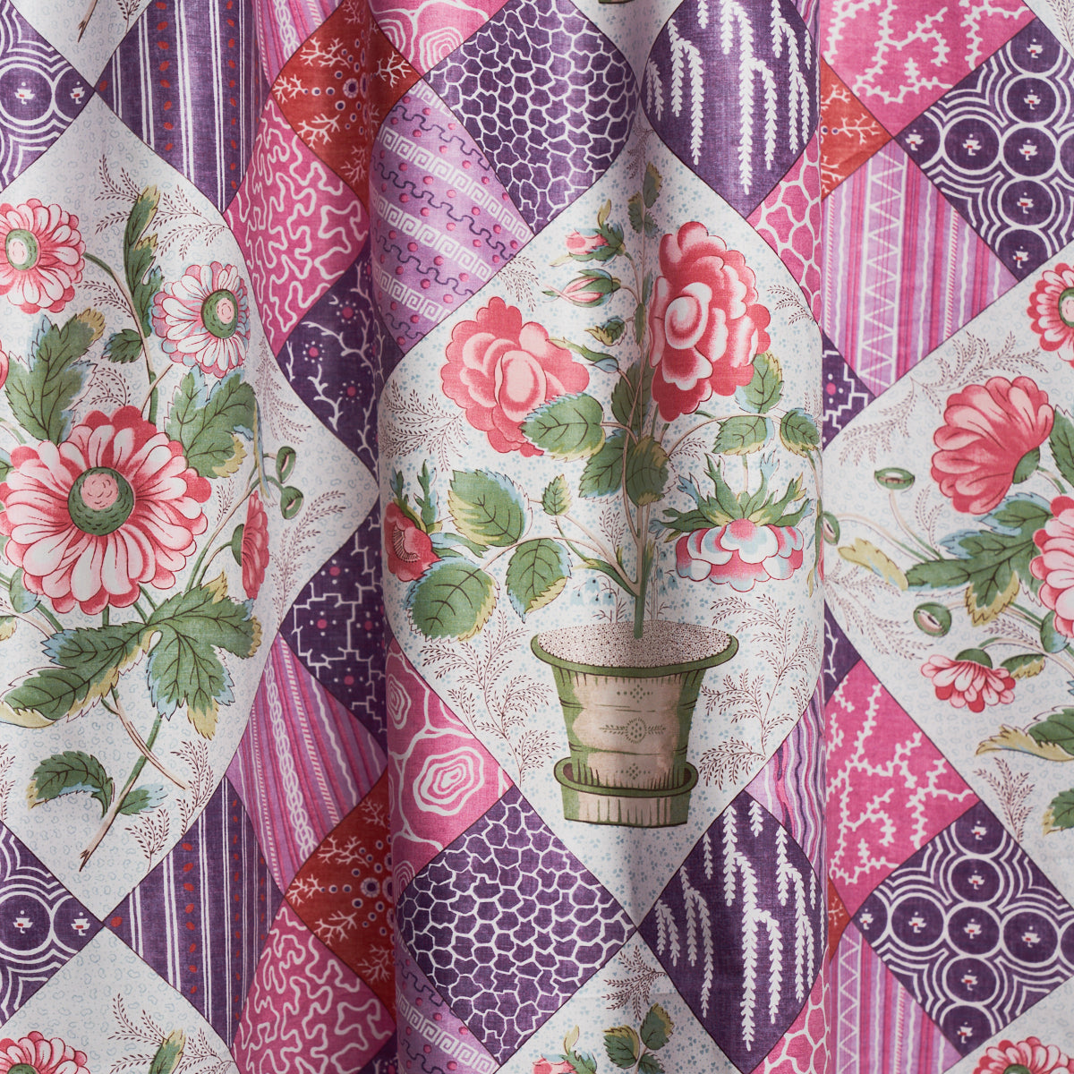 CALDWELL PATCHWORK CHINTZ | Fuchsia And Plum