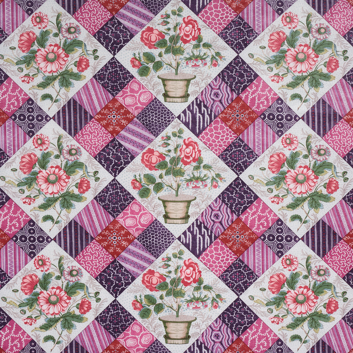 CALDWELL PATCHWORK CHINTZ | Fuchsia And Plum