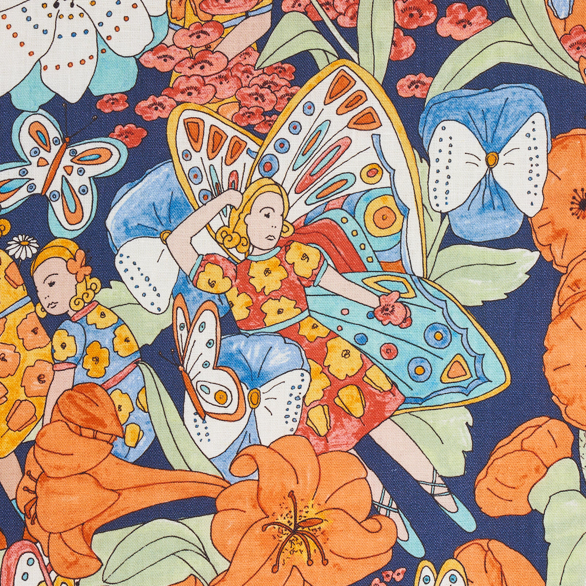 FAIRIE GARDEN | ORANGE AND NAVY