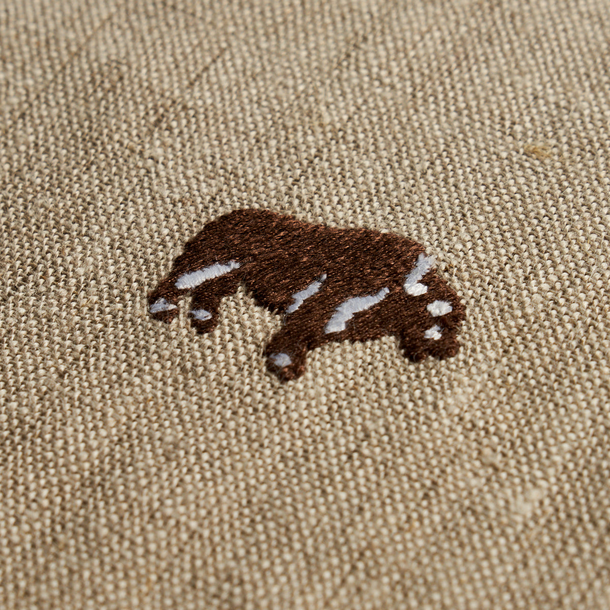 Buffalo Embroidered Linen | Natural