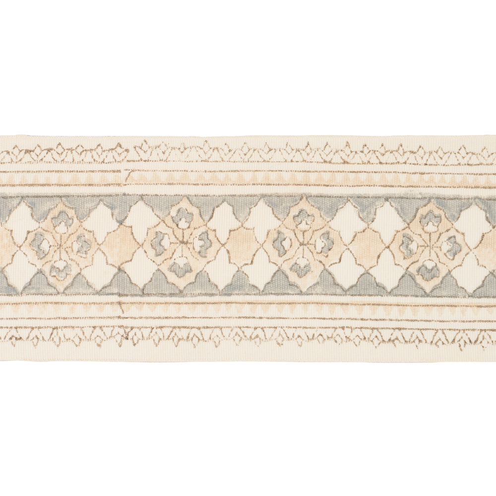 AMIRA HAND BLOCK PRINTED TAPE | Sand & Grey