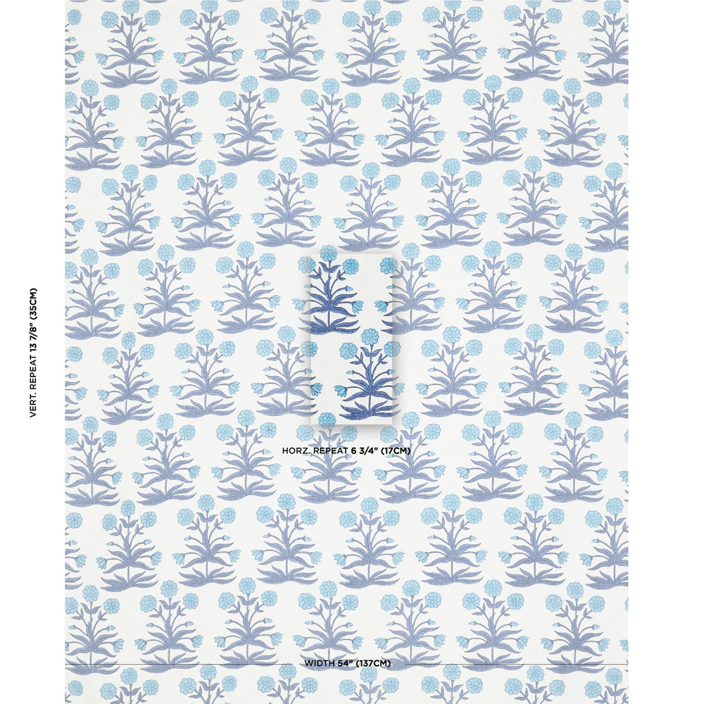 MUGHAL HAND BLOCK PRINT | Sky Indigo