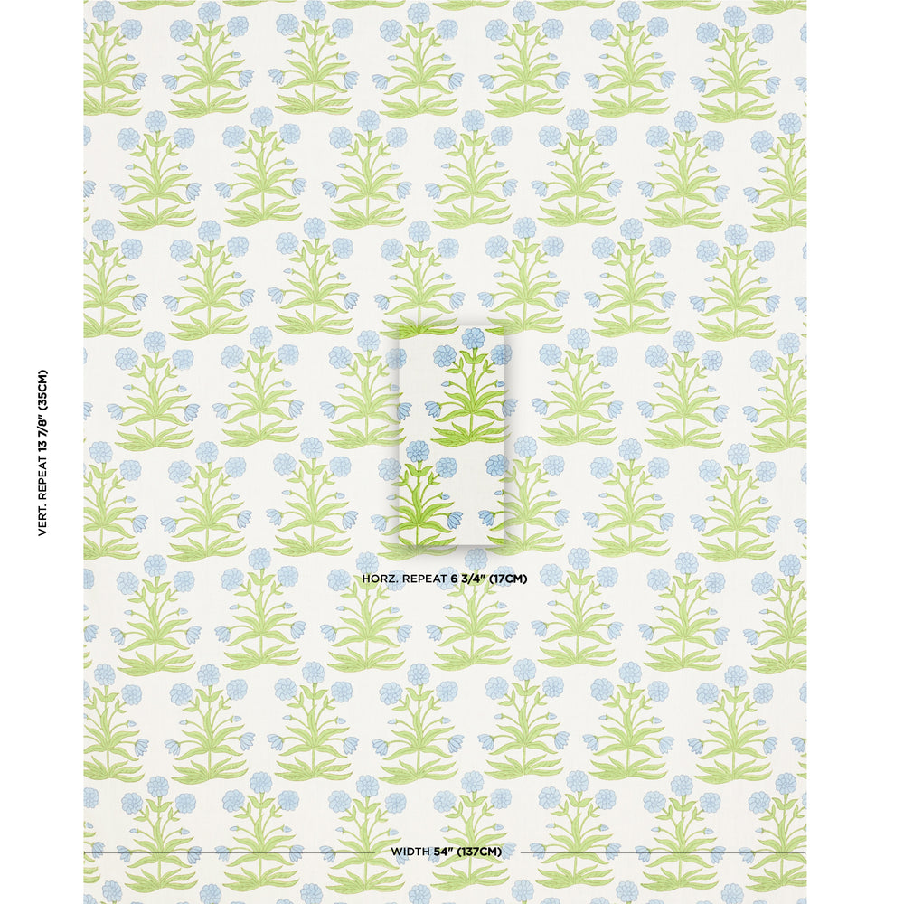 Mughal Hand Block Print | Sky Pistachio