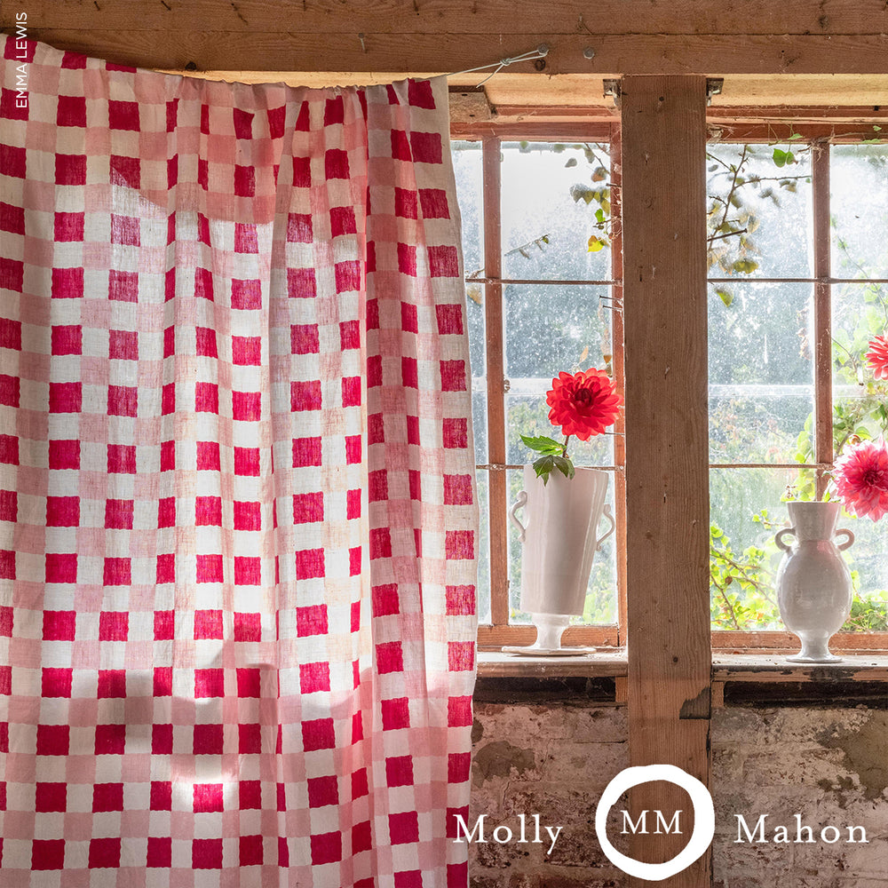 Chequer Hand Block Print | Pinks