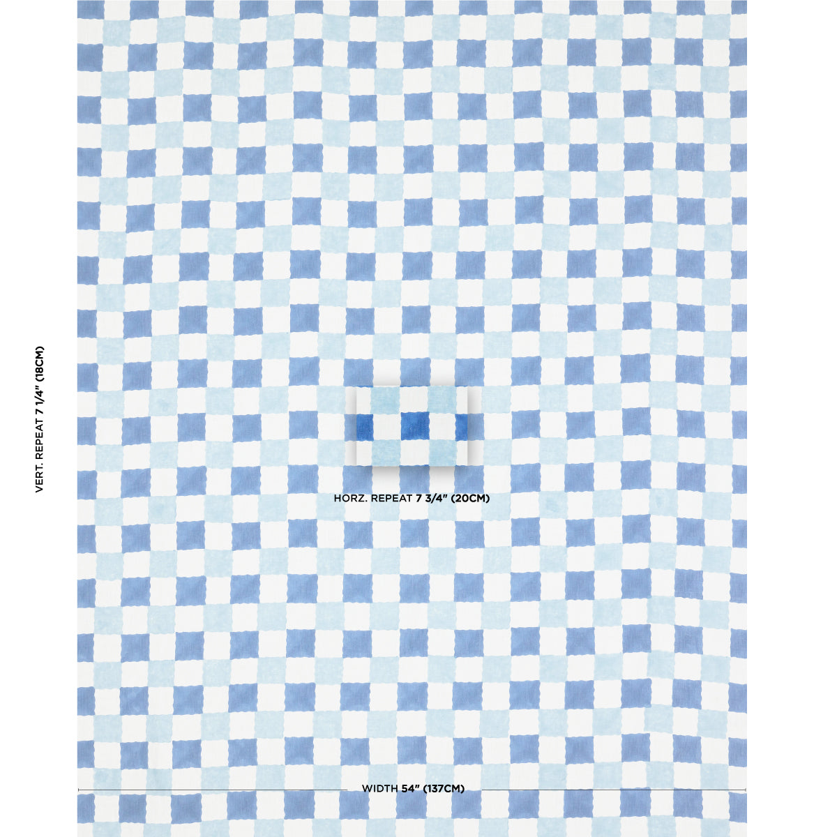 CHEQUER HAND BLOCK PRINT | Blue