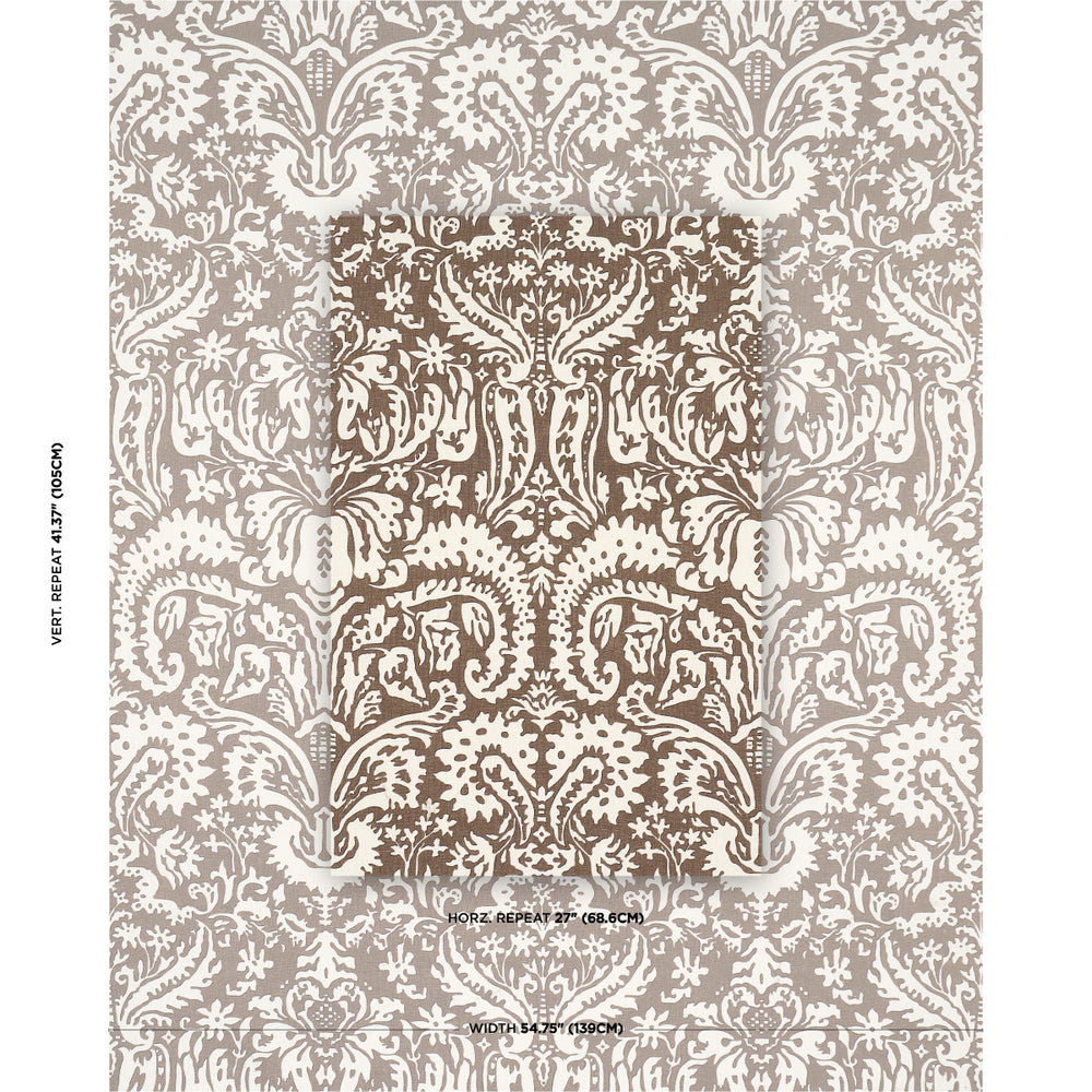 SUFFOLK DAMASK | Brown