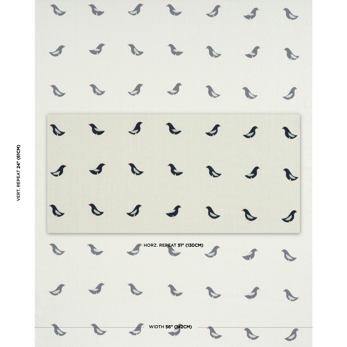 BIRDS HAND BLOCK PRINT | Black On Natural