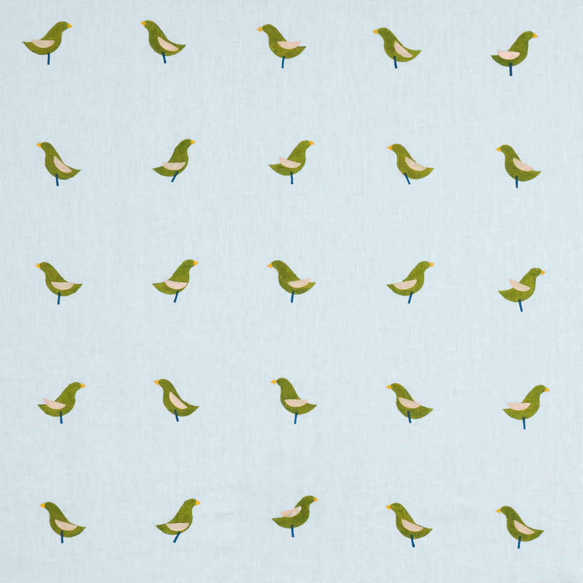 BIRDS HAND BLOCK PRINT | GREEN ON SKY