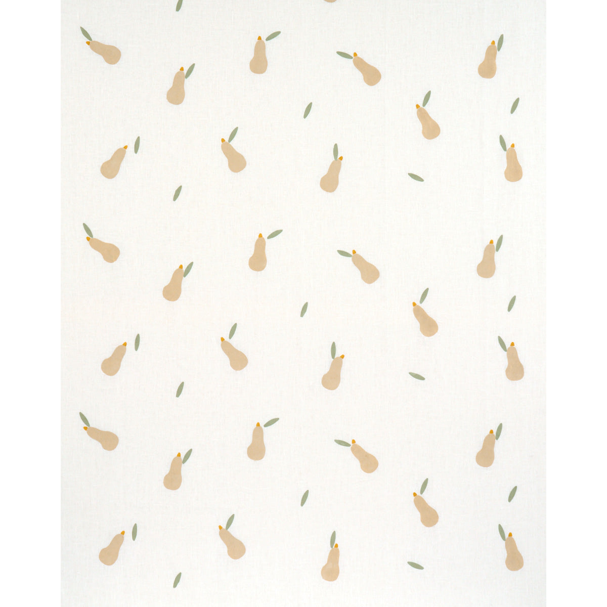 PEARS HAND BLOCK PRINT | BUFF AND SAGE ON WHITE