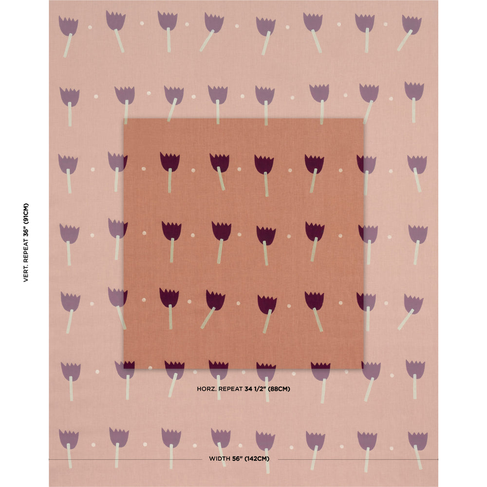 TULIP PLAY HAND BLOCK PRINT | Violet On Rust