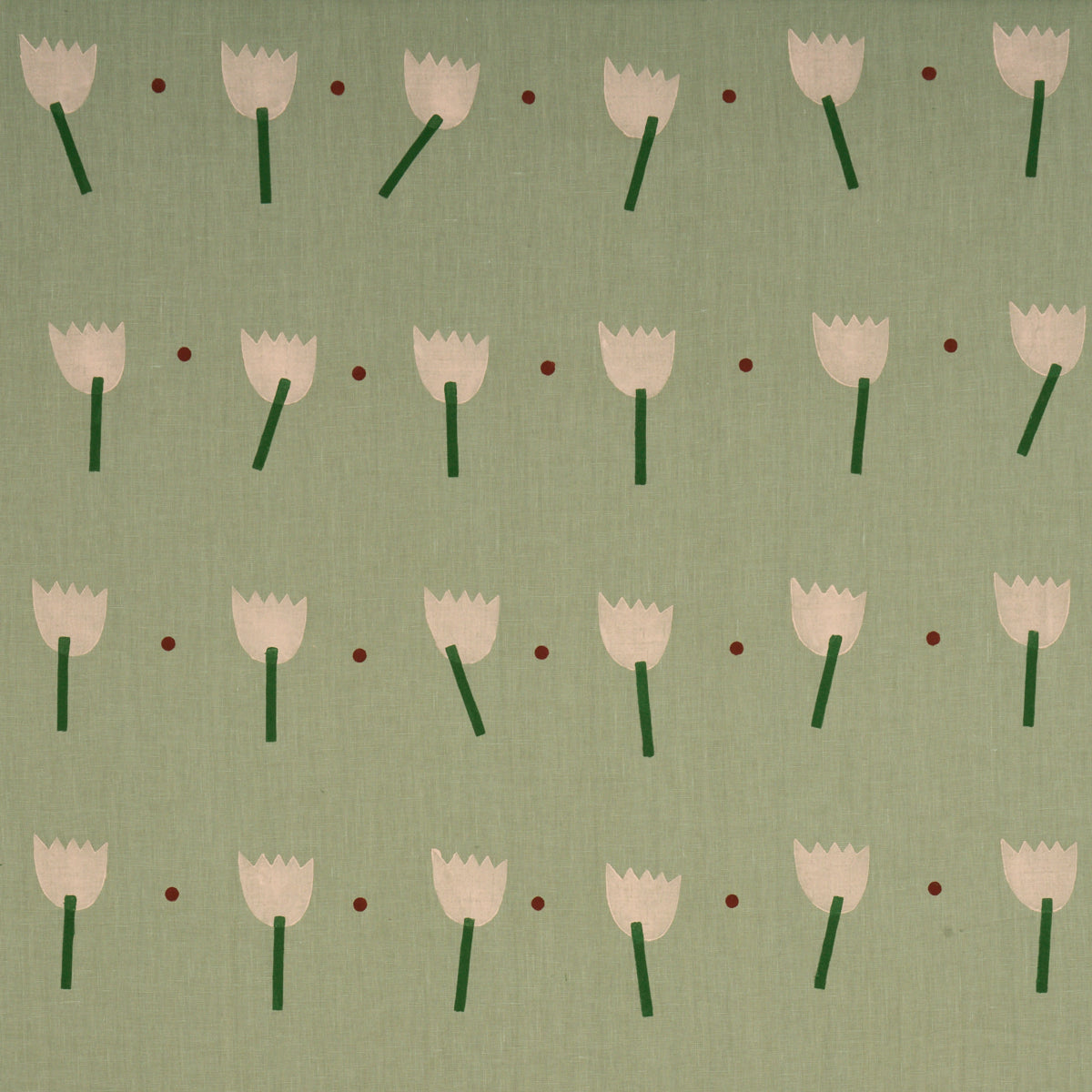 TULIP PLAY HAND BLOCK PRINT | Peach On Sage