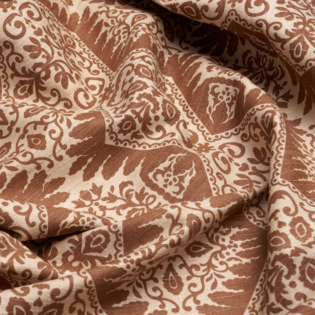 BERKELEY HAND PRINTED SILK | Chestnut