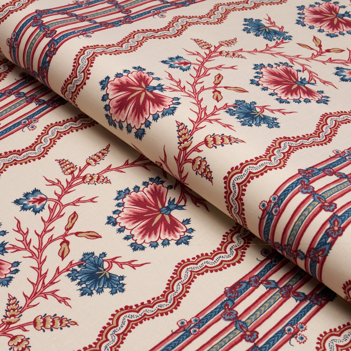 PARVATI FLORAL STRIPE | Vermillion