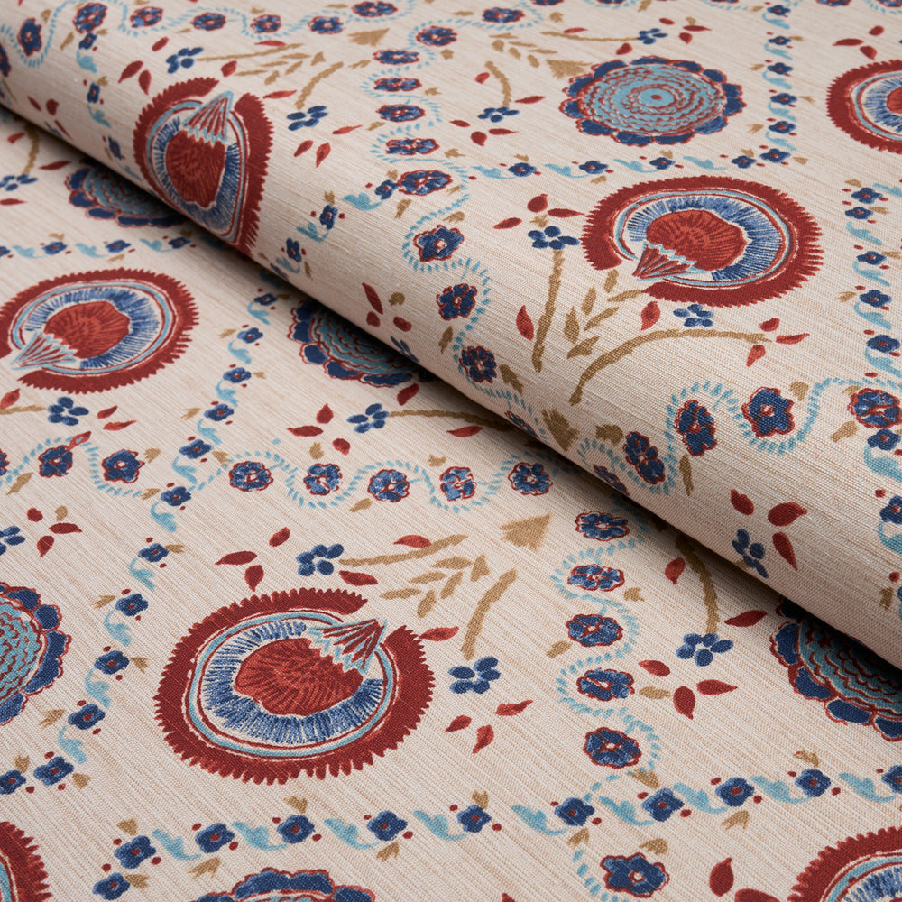 ATHENA HAND-SCREEN PRINT | Red & Blue