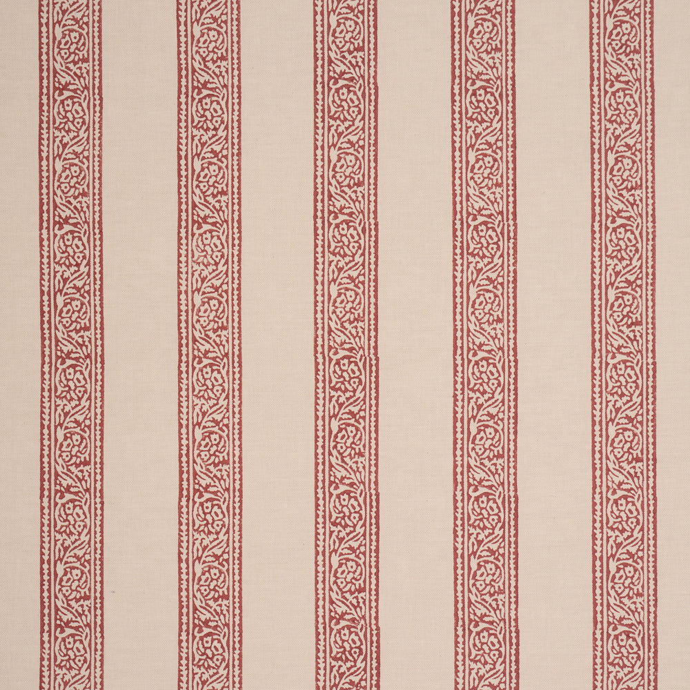 MAHDAVI STRIPE HAND-BLOCK PRINT | Red