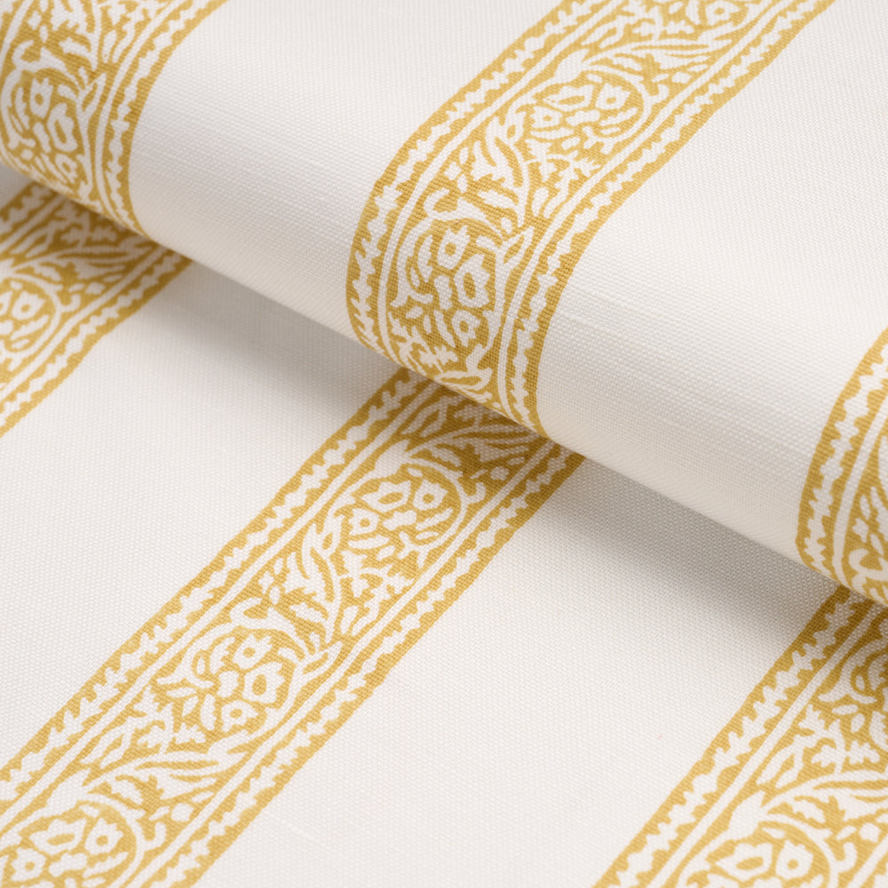 MAHDAVI STRIPE HAND-BLOCK PRINT | Yellow