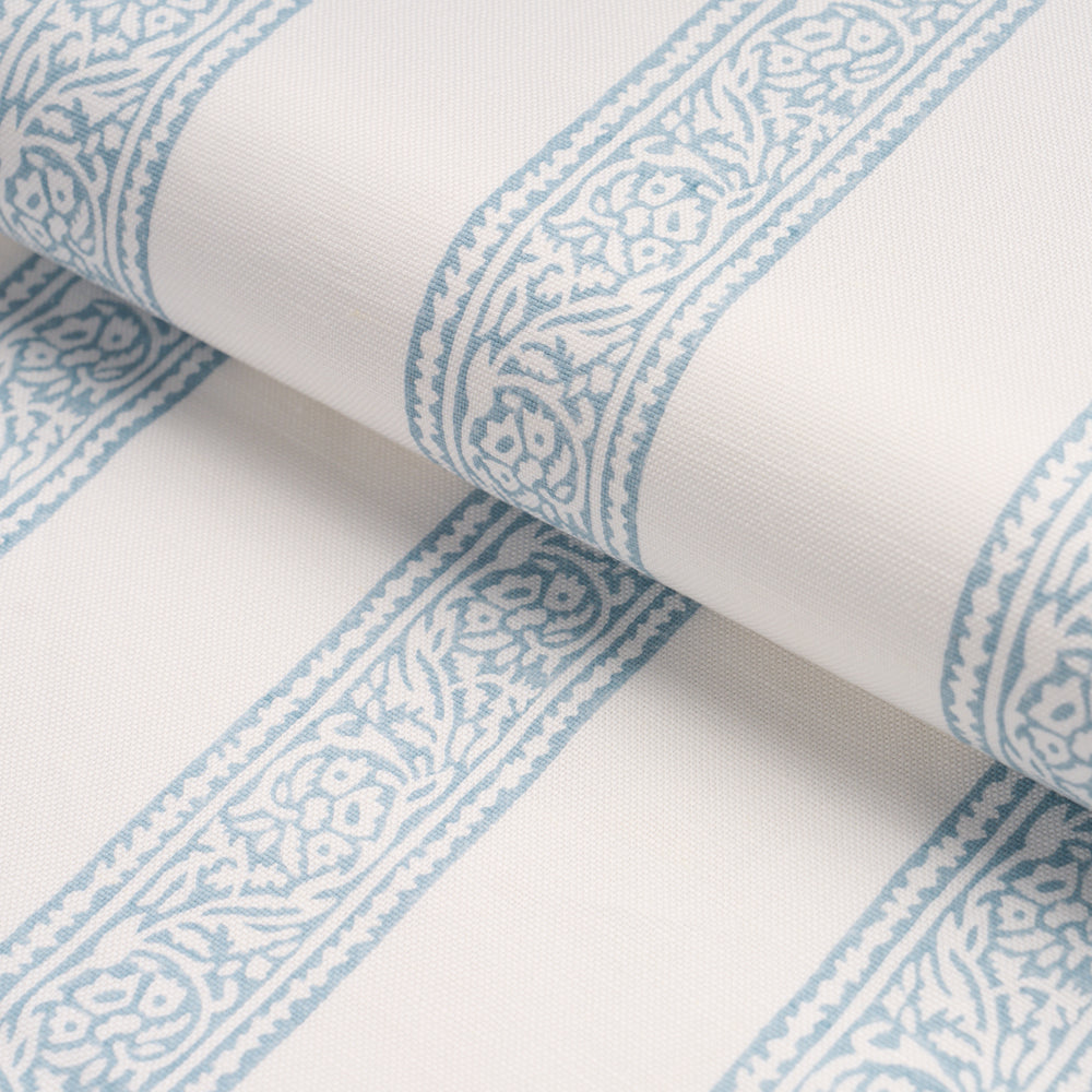 MAHDAVI STRIPE HAND-BLOCK PRINT | Sky