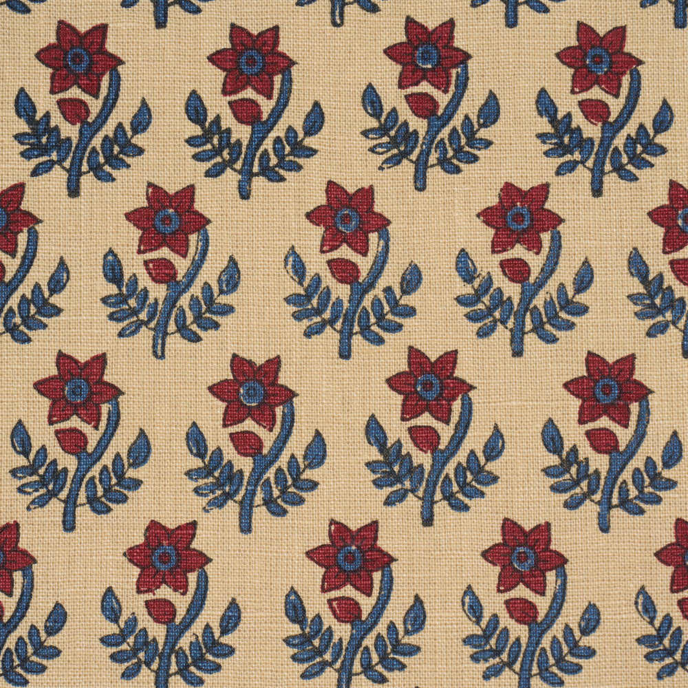 AMISHA HAND-PRINT | Red & Indigo