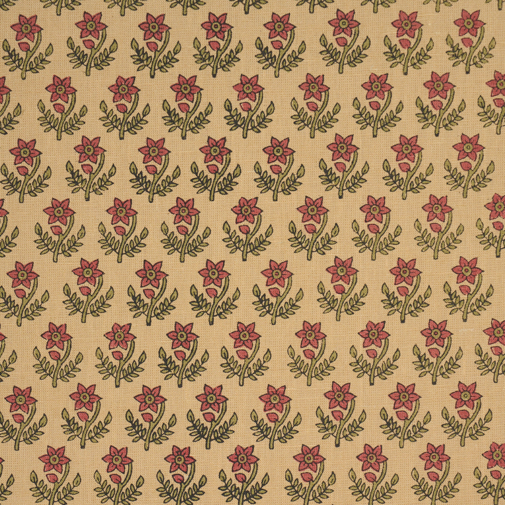 AMISHA HAND-PRINT | Red & Mustard