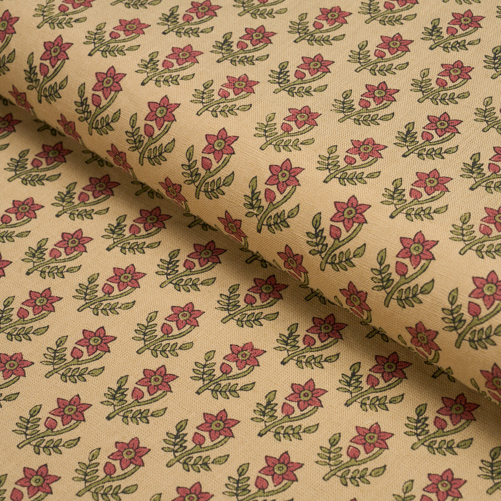 AMISHA HAND-PRINT | Red & Mustard