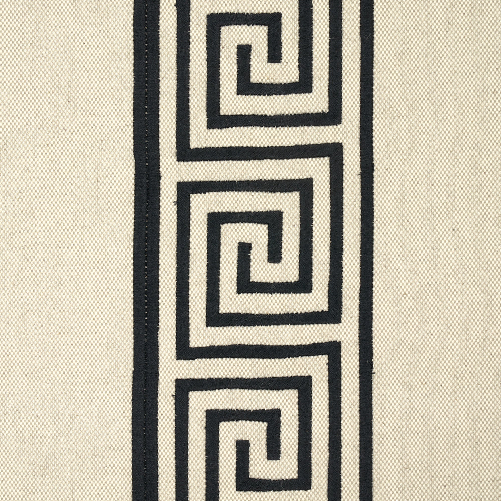 Greek Key Embroidery | Pebble And Black
