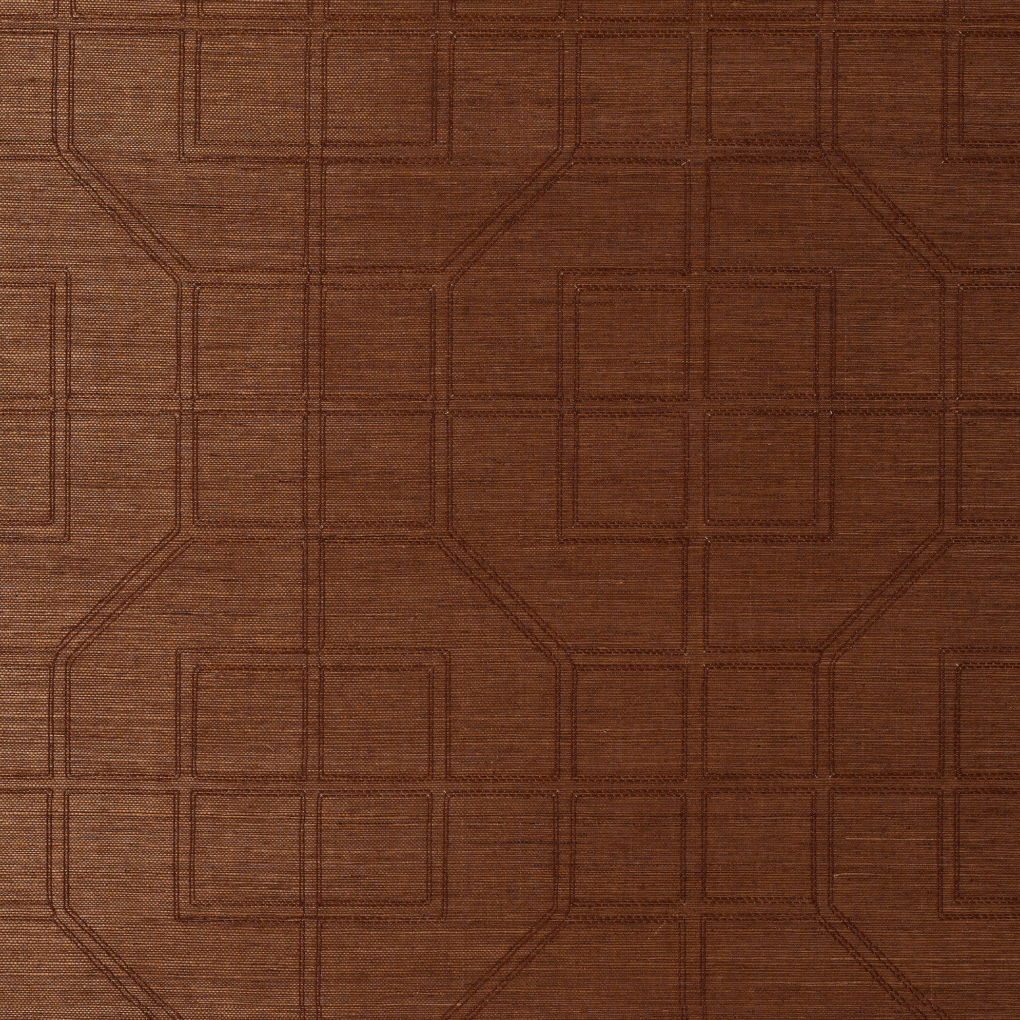 LINYI EMBROIDERED FRET SISAL | Chestnut