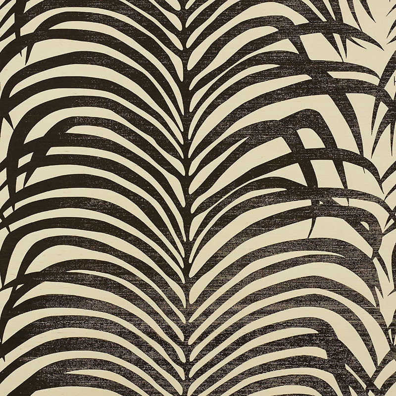 ZEBRA PALM SISAL | Black On Ivory