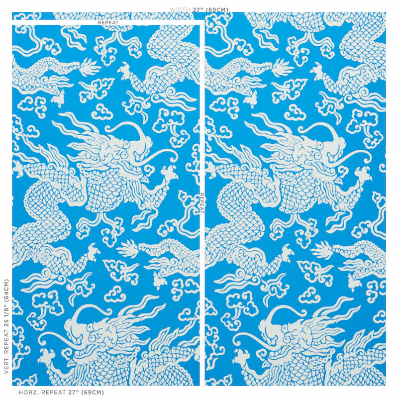 RUAN DRAGON DAMASK | Blue