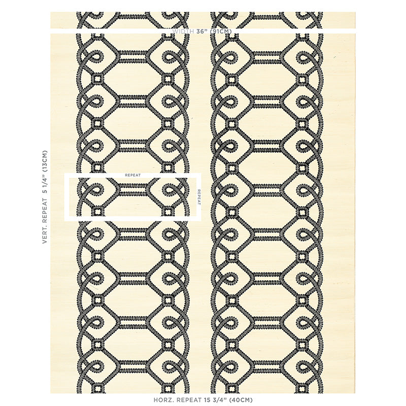 ZIZ EMBROIDERED SISAL | Black