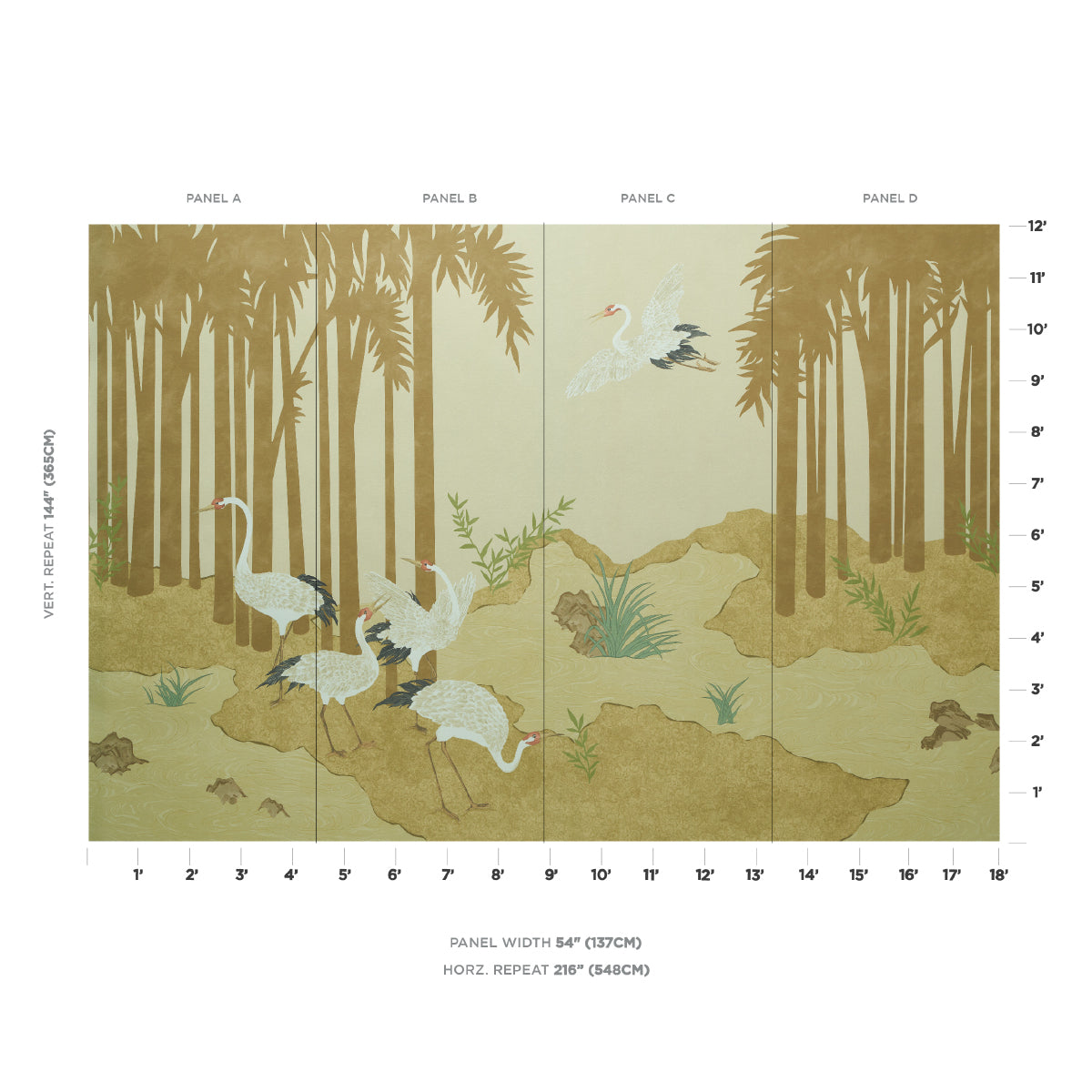 YASHINOKI CRANE PANEL SET | Gold