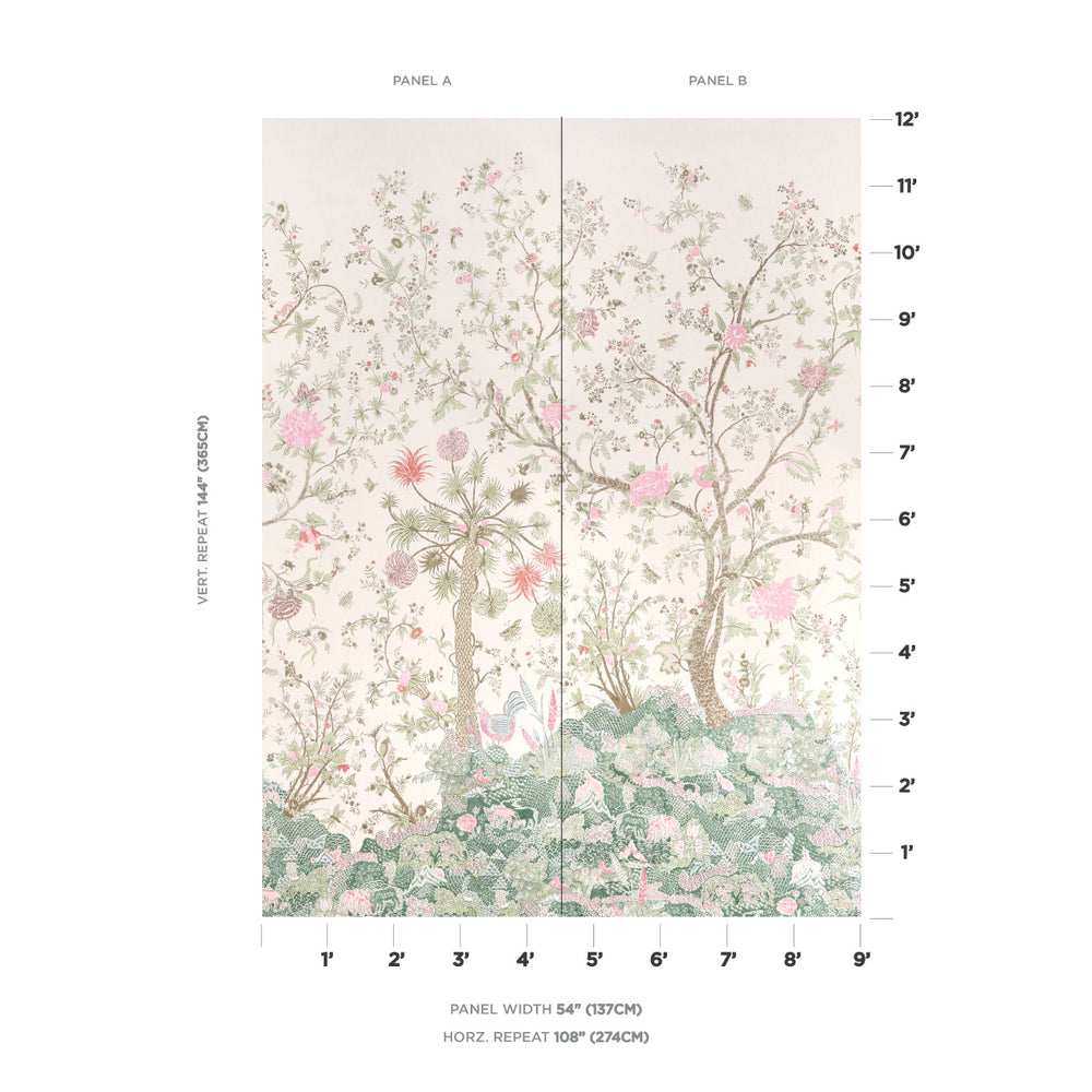 Amaltas Panel Set | Green & Pink
