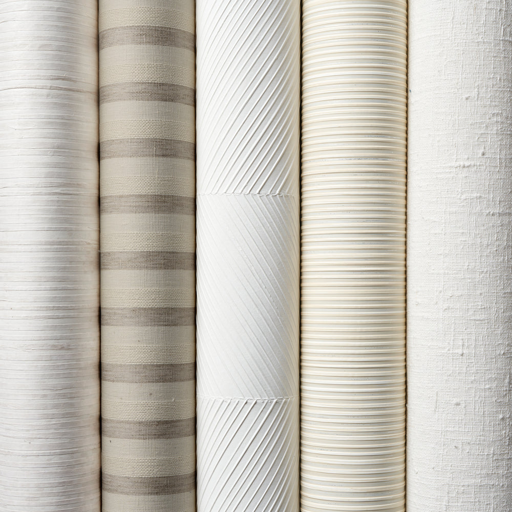 TEXTURED LINEN STRIPE | White