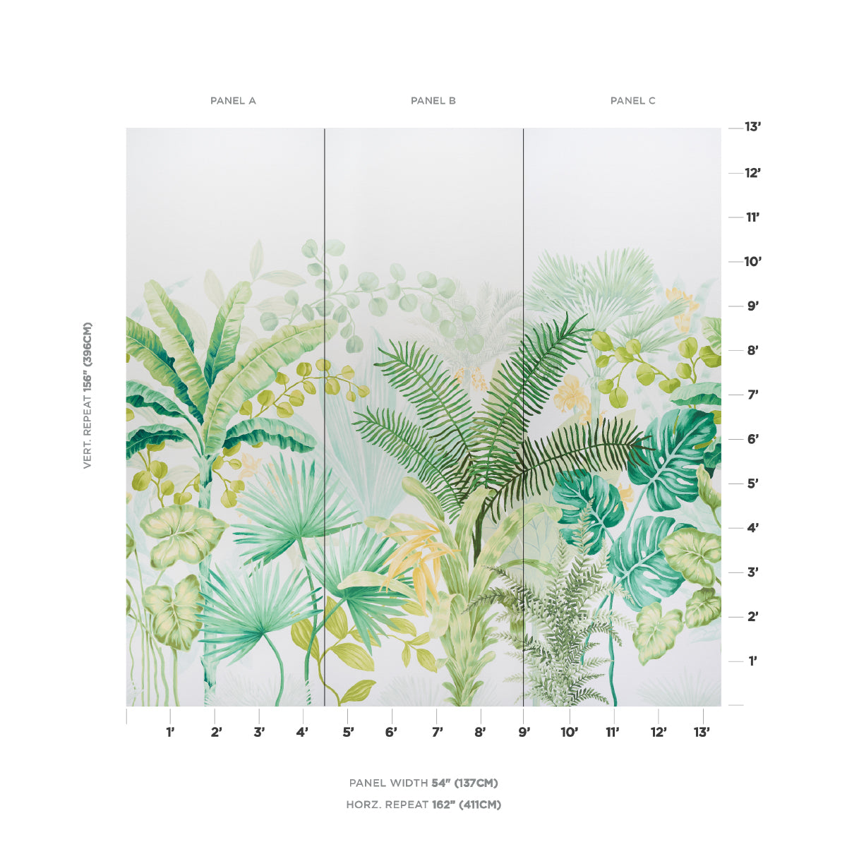 BIG TROPICAL PANEL SET | Green