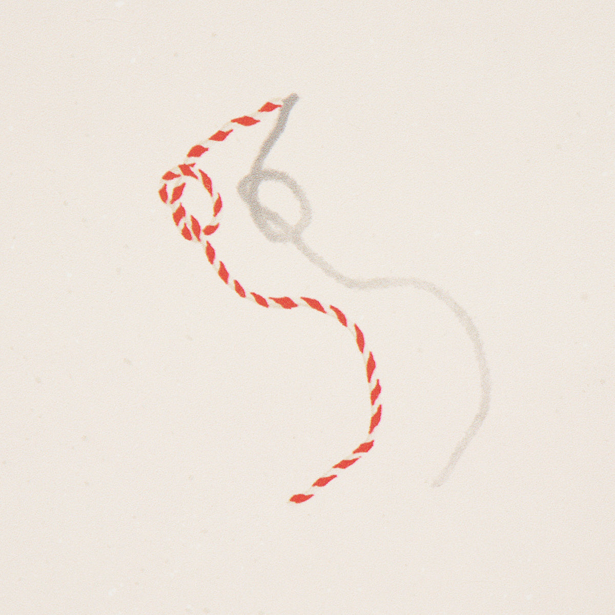 BUTCHER STRING | RED AND WHITE ON IVORY