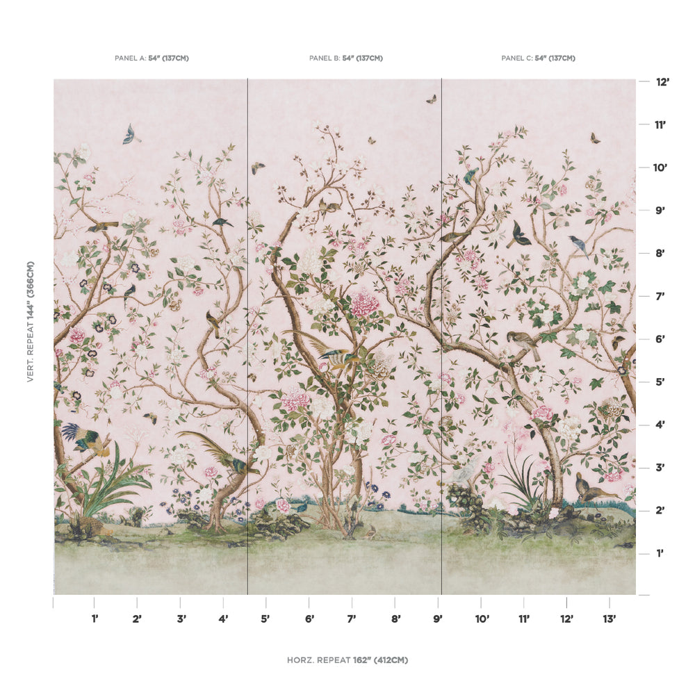 LES OISEAUX PANEL SET | Blush