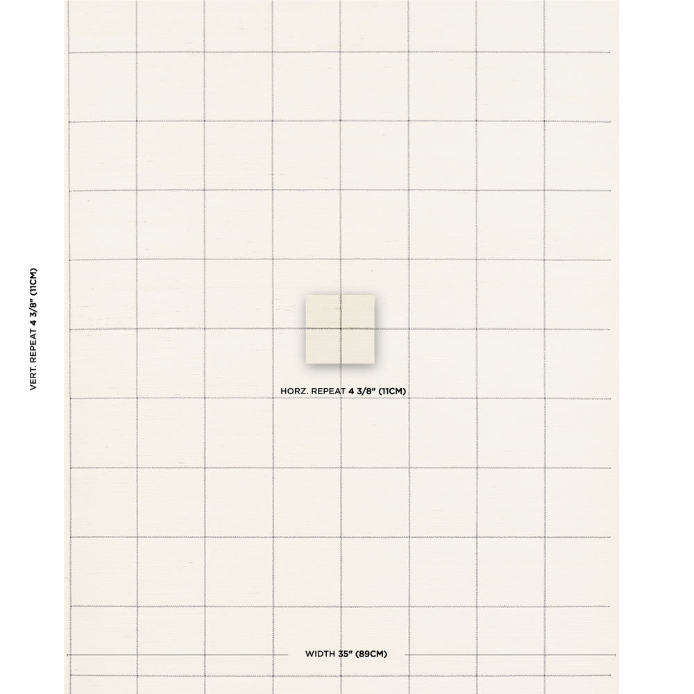 WINDOWPANE EMBROIDERED SISAL | Charcoal