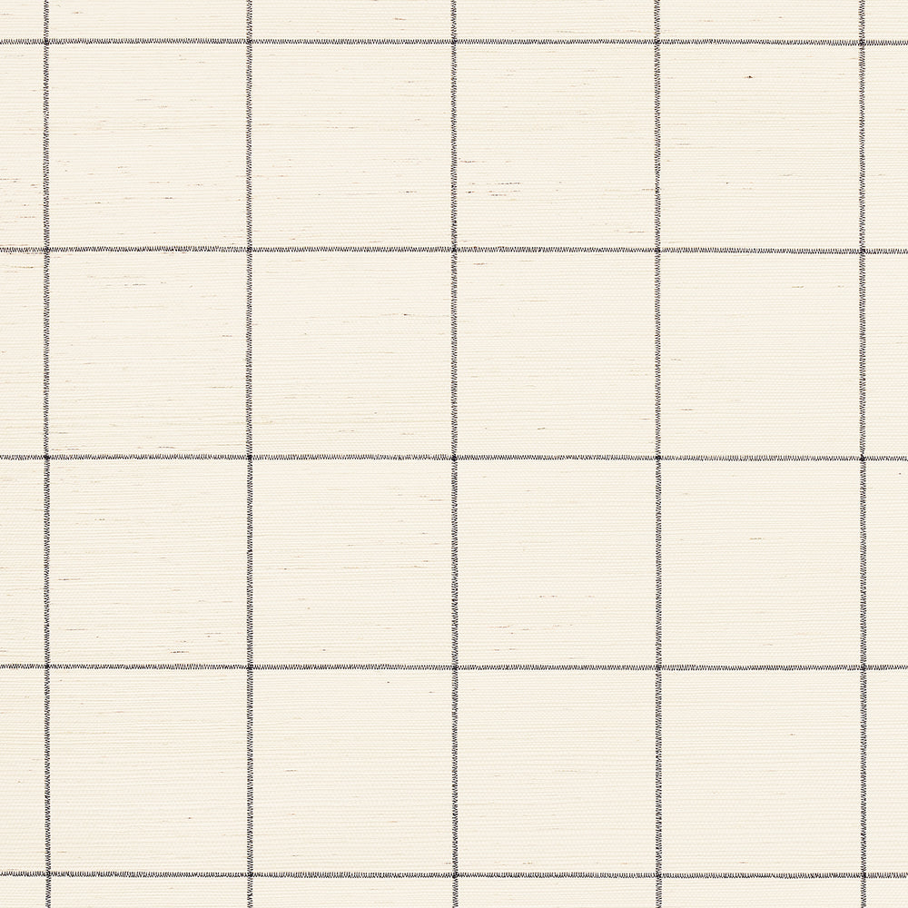 WINDOWPANE EMBROIDERED SISAL | Charcoal