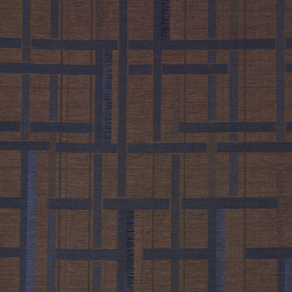 AXEL PLAID WALLCOVERING | Navy/Espresso