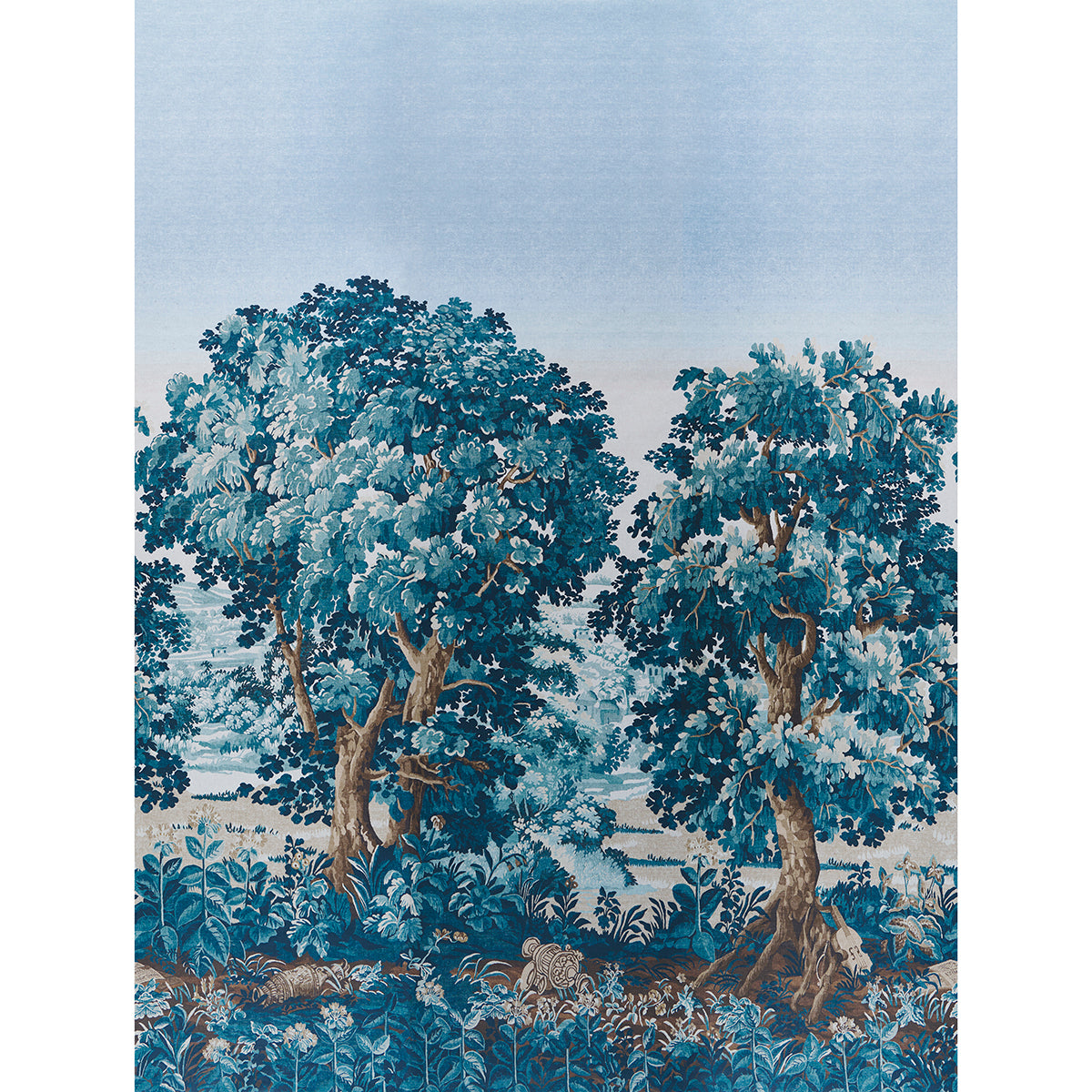 LA FORÊT 3 PANEL SET | Antique Blue Forest