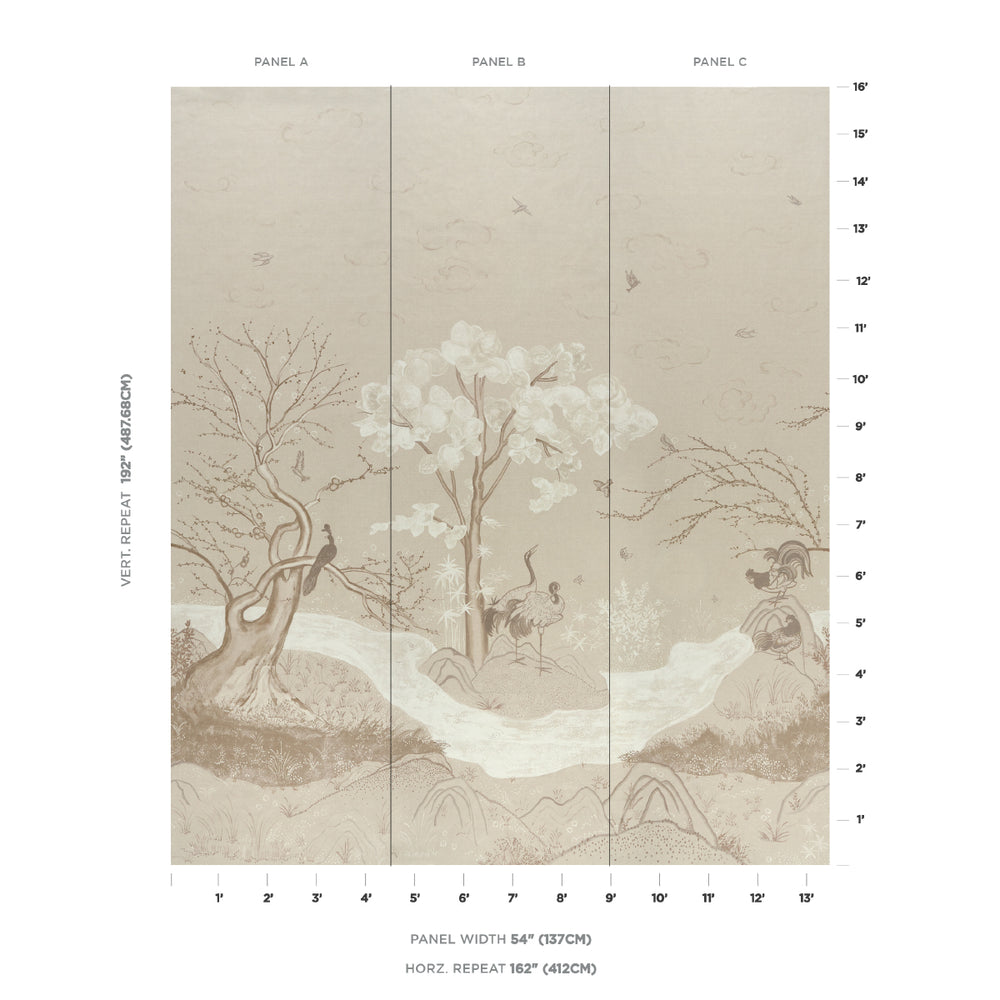 BIRDSONG 3 PANEL SET | Ivory