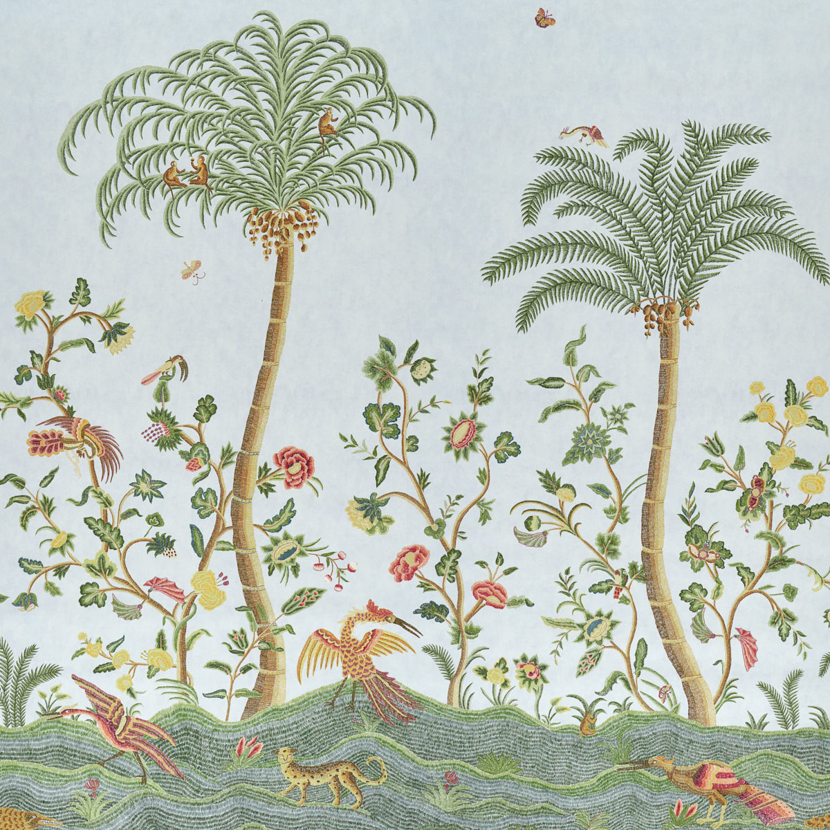 SPOTSWOOD CREWEL 2 PANEL SET | Sky